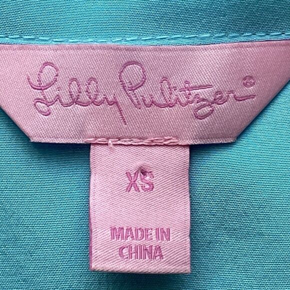 Lilly Pulitzer Silk Dusk Light Blue Racerback Tank Top Size Extra Small - Picture 8 of 14